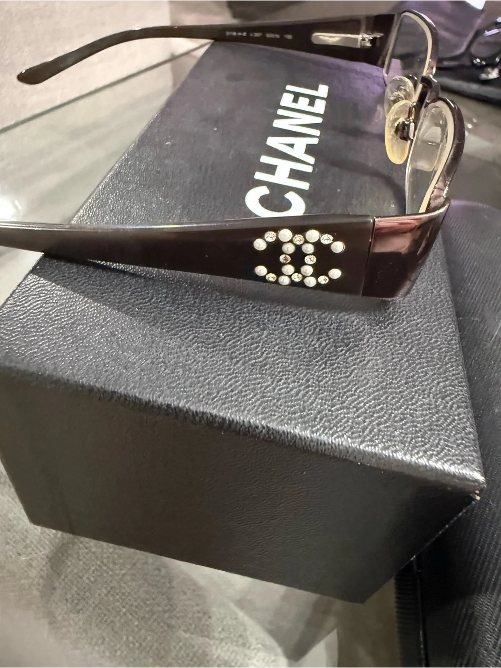 Chanel Black/Gold Rectangular Women’s Eyeglasses